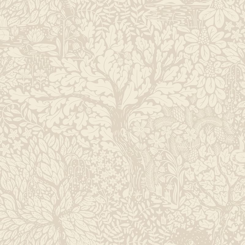 A-Street Prints Olle Taupe Forest Sanctuary Wallpaper