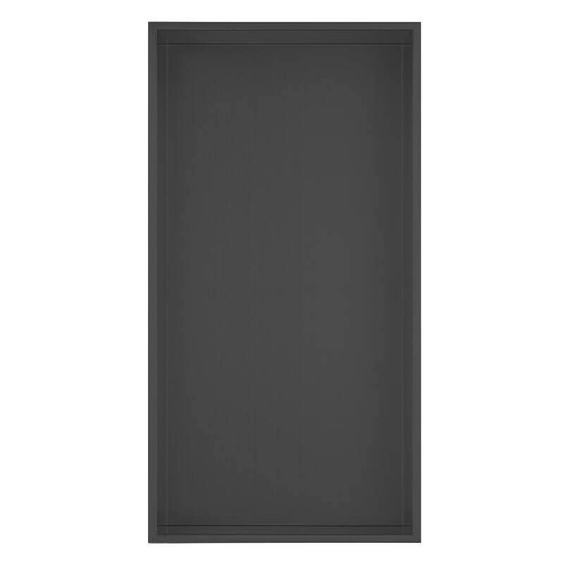 12-in x 24-in Ultra-thin Frame Recessed Stainless Steel Shower Niche Gun Metal Black