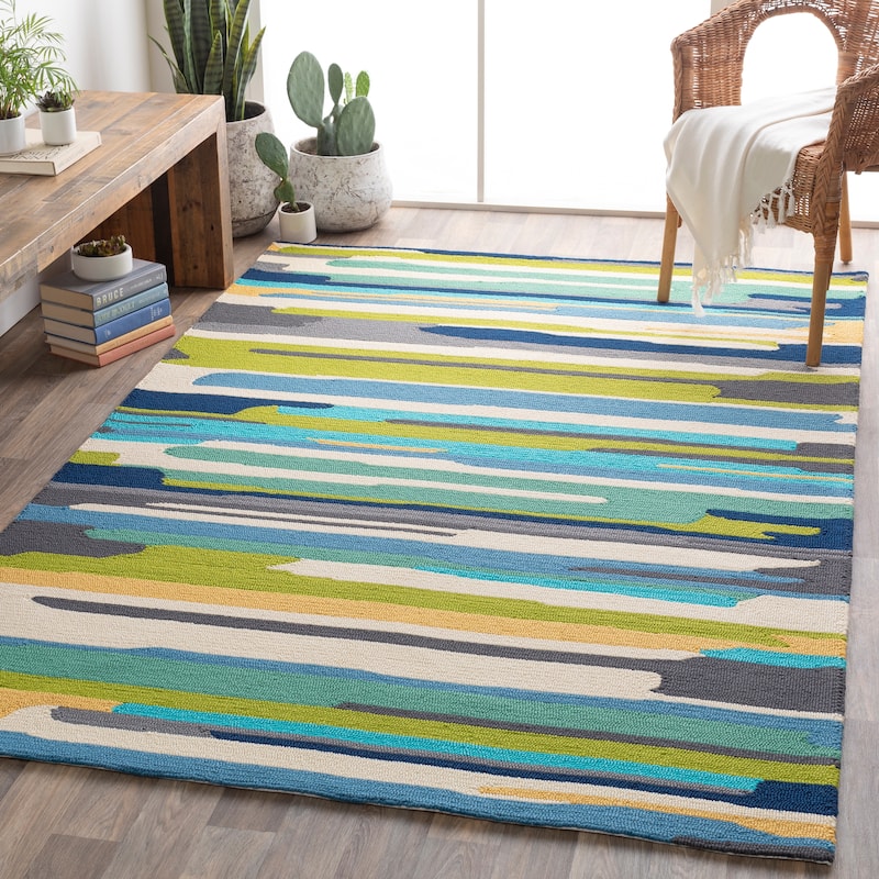 Ricarda Contemporary Indoor/ Outdoor Area Rug - 9' x 12' - Emerald