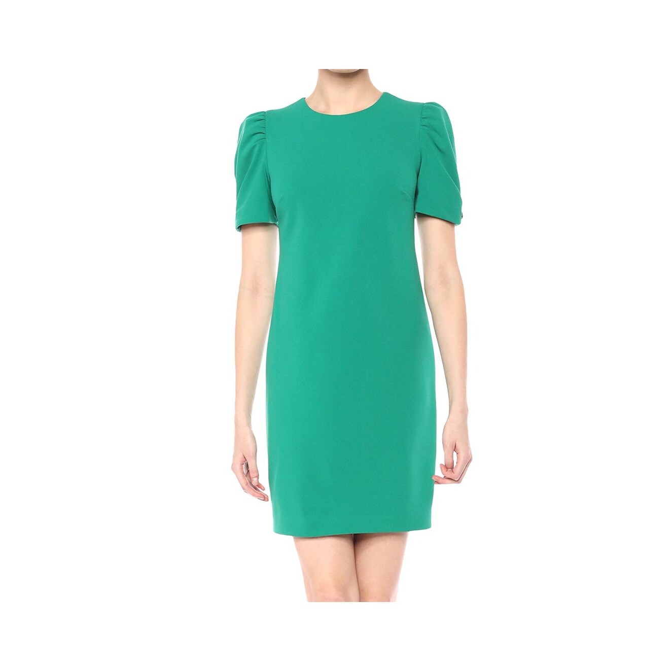 calvin klein embellished puff sleeve dress