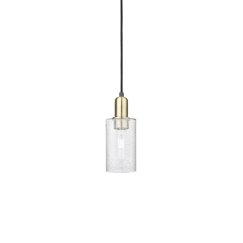 Innovations Lighting 716-1P-10-5 Clymer Pendant Clymer 5" Wide Mini - Black Antique Brass / Seedy
