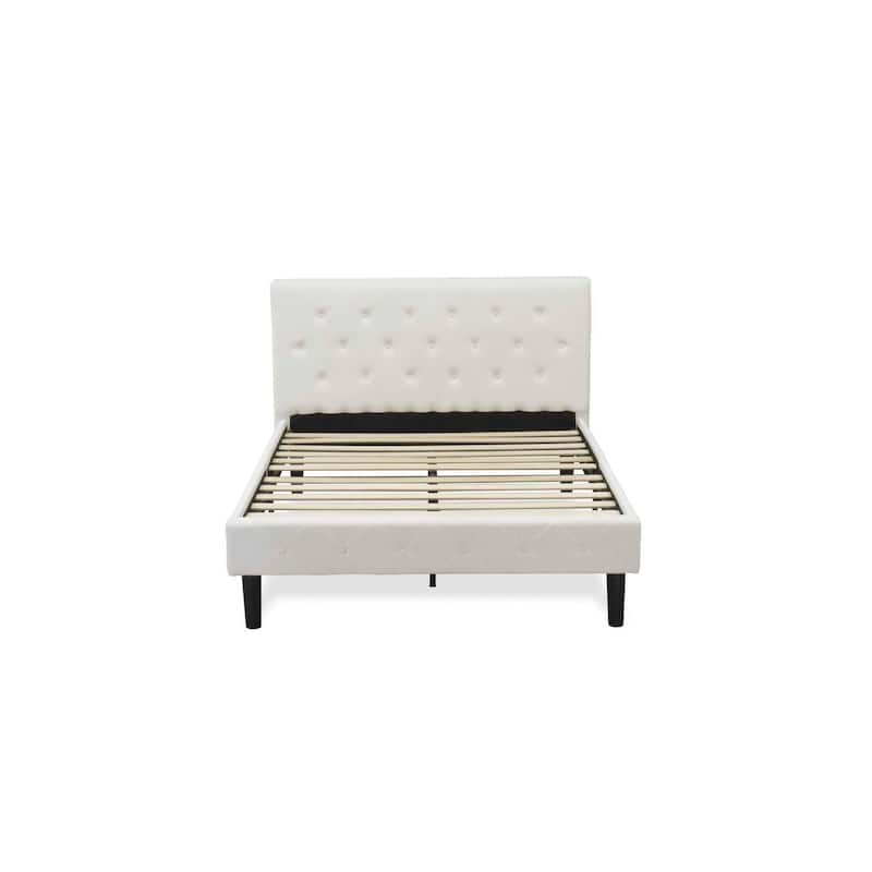 Full Size Platform Bed Frame - Button Tufted Velvet Headboard & Footboard, Modern Bedroom Furniture
