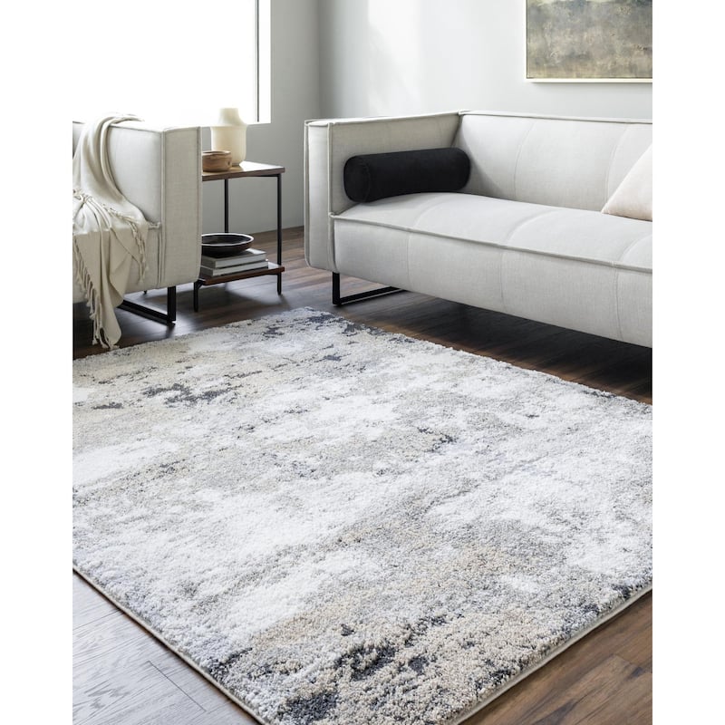 Livabliss Portofino Casual Modern Abstract Area Rug - Light Sage/White - 5' 3" x 7'