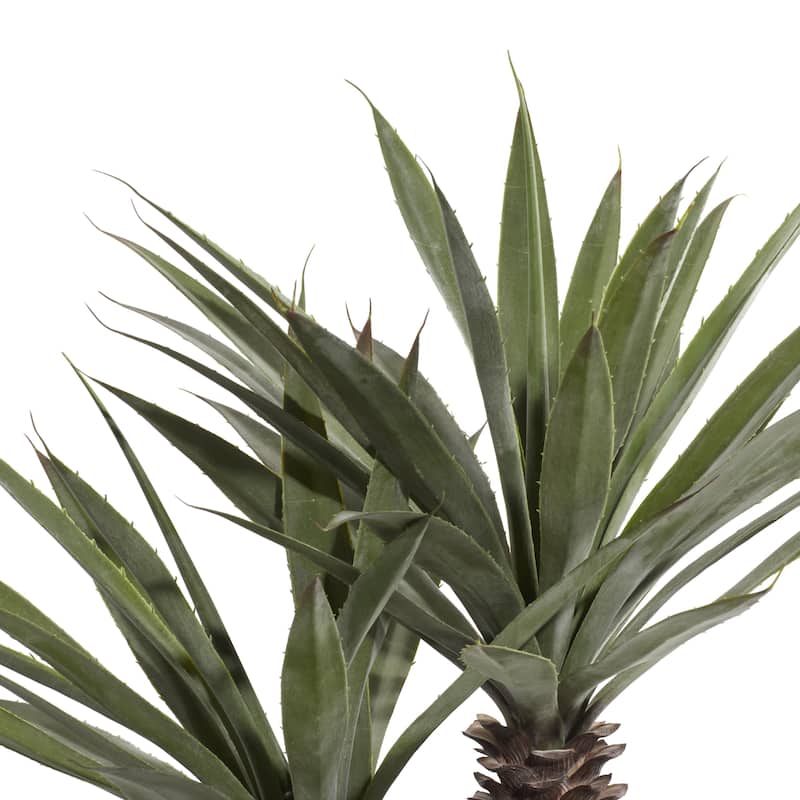 Faux Foliage Dracaena Artificial Plant with Realistic Leaves and Black Fiberglass Pot - Green - Roche River Decor