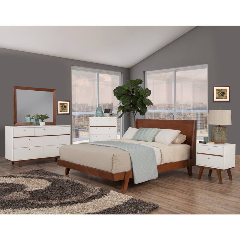 Dakota Two Drawer Nightstand - Sturdy Wooden Bedside Table with Spacious Storage Drawers