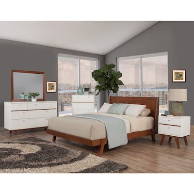 Dakota Two Drawer Nightstand - Sturdy Wooden Bedside Table with Spacious Storage Drawers