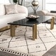 preview thumbnail 8 of 14, Nuloom Ivory Contemporary Soft Marrakech Diamond Trellis Aztec Tassel Shag Rug 4' x 6' - Ivory - Rectangle