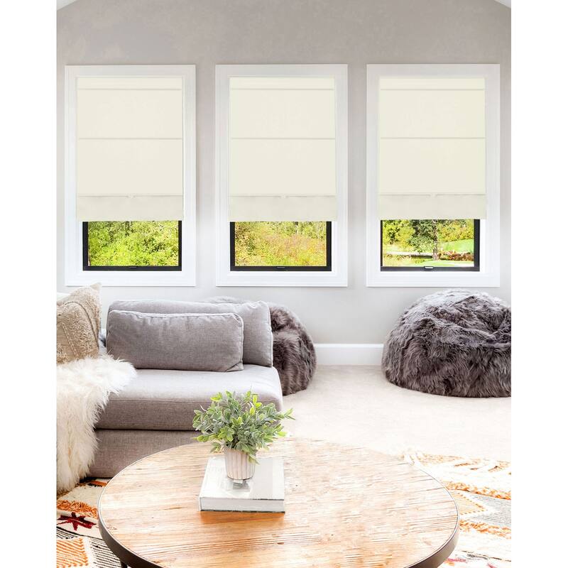 CHICOLOGY Cordless Magnetic Light Filtering Roman Shades