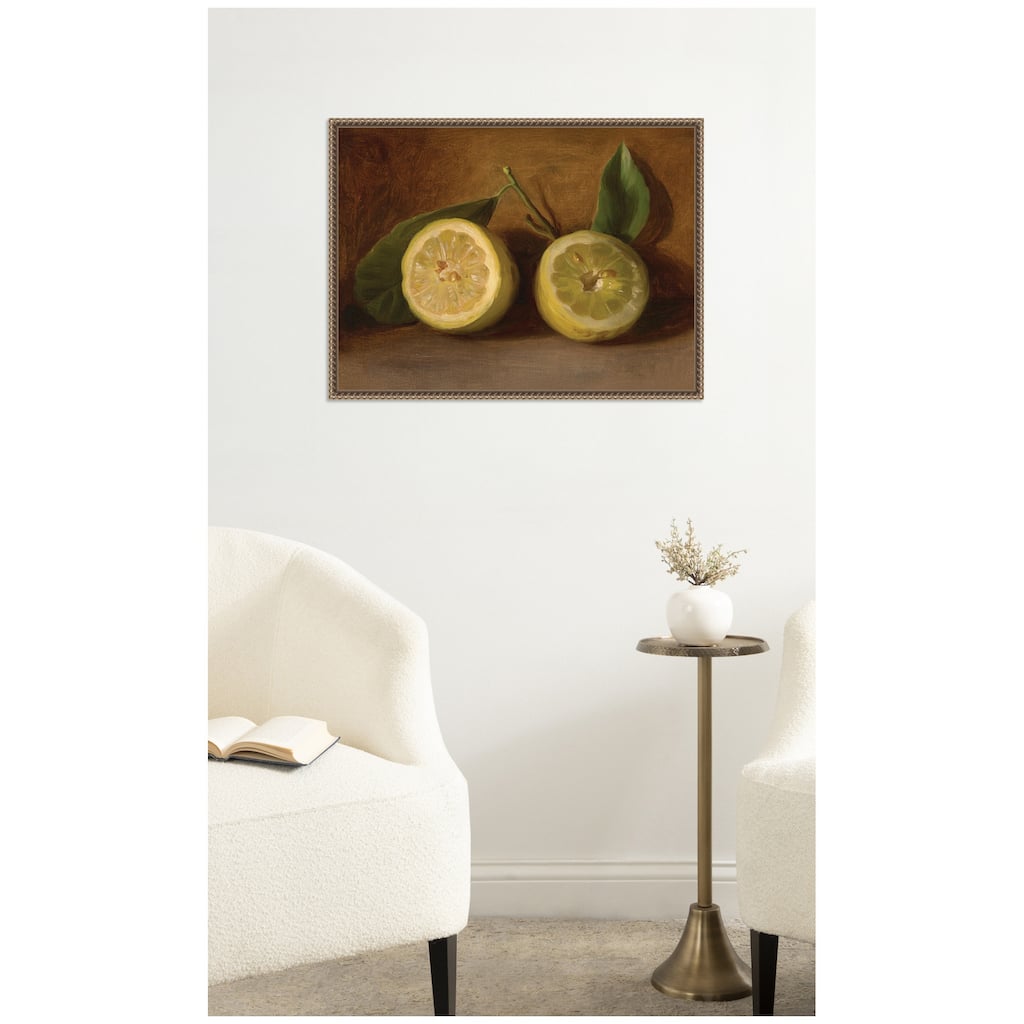 Kate and Laurel Lemons 1884 George Henry Hall by Nostalgia Prints Framed Canvas Wall Art Print