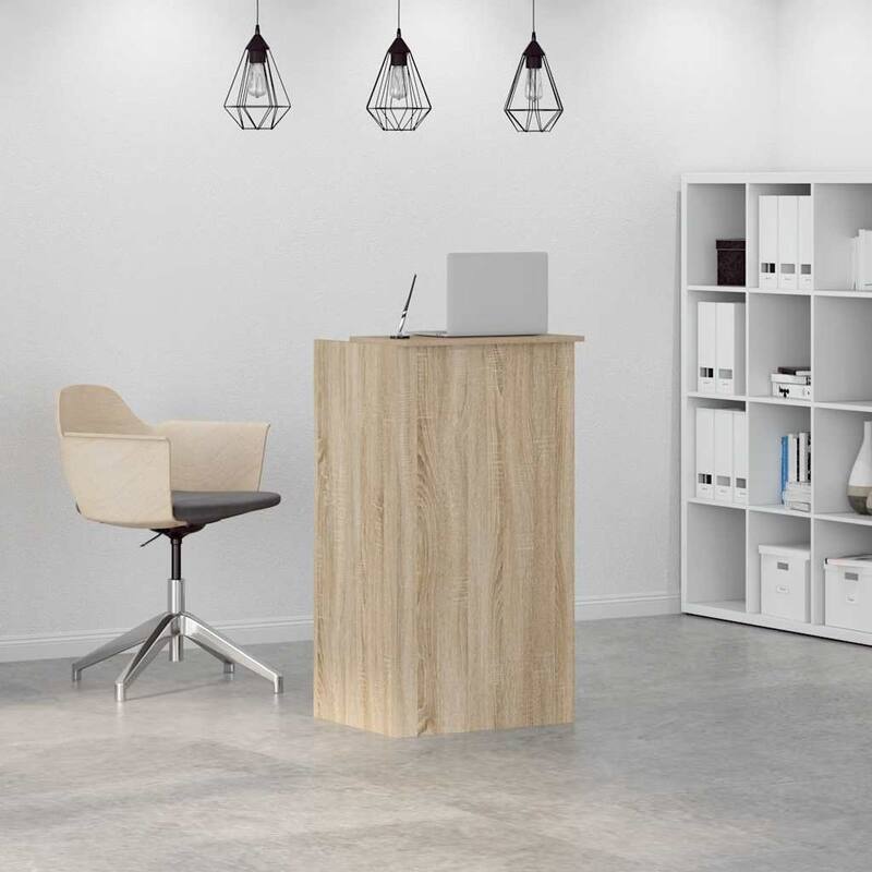 vidaXL Reception Desk Sonoma oak Engineered wood Medium Reception Desk