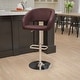 preview thumbnail 44 of 178, Vinyl Adjustable Height Barstool with Rounded Mid-Back Brown Vinyl
