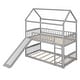 preview thumbnail 8 of 10, Stylish Twin Over Twin Bunk Bed with Built-in Slide, House Bed with Slide, Maximized Space Saving, Grey