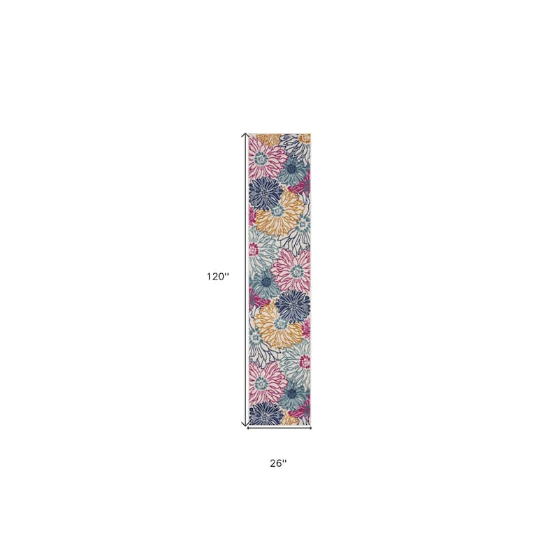 HomeRootsFloral Contemporary Runner Area Rug - 120' X '26' X '0.5