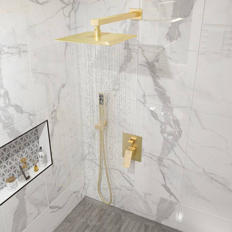 10 Inch Square Bathroom Shower System Set, 2-Function Shower Faucet