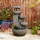 preview thumbnail 6 of 19, Glitzhome 32"H 4-Tiered Zen Pagoda Polyresin LED Lighted Outdoor Floor Water Fountain