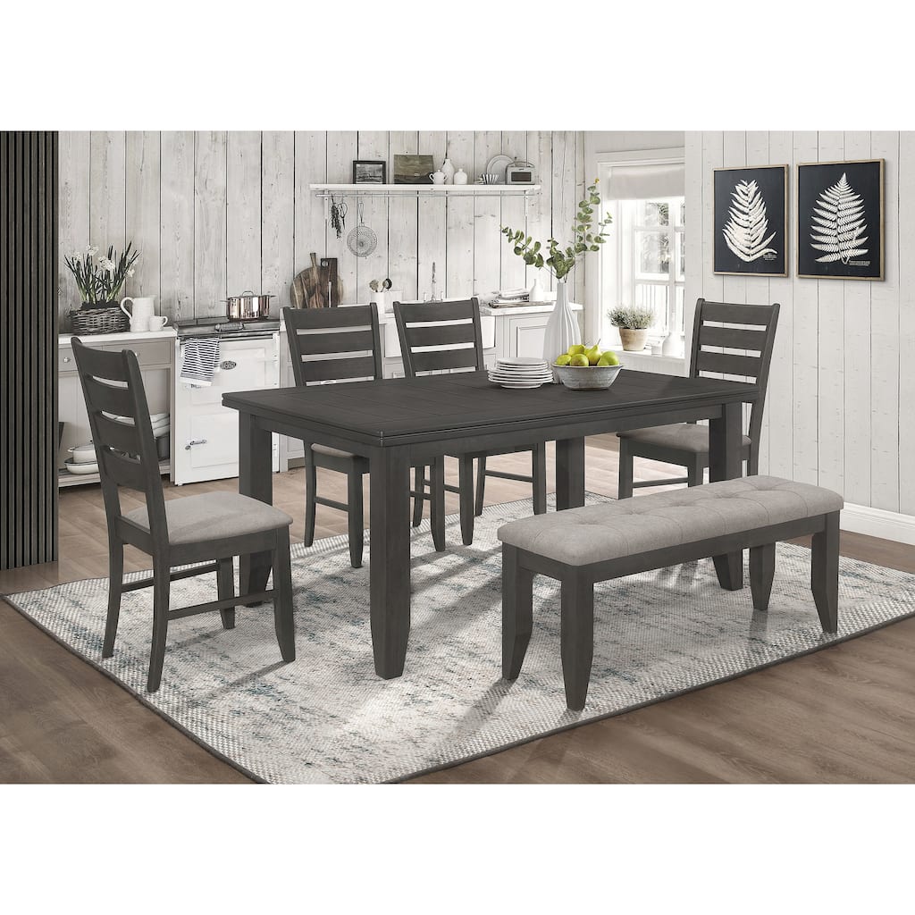Dexter Grey and Dark Grey 6-piece Rectangular Dining Set