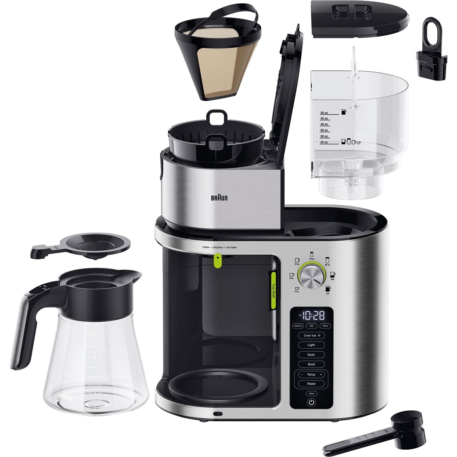 Braun MultiServe 10-Cup SCA Certified Coffee Maker with Internal Water  Spout and Glass Carafe in Stainless Steel - Bed Bath & Beyond - 38410806
