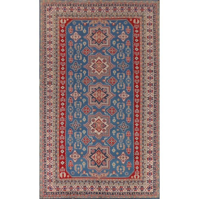 Blue Kazak Oriental Large Area Rug Handmade Wool Carpet - 9'8" x 15'7"