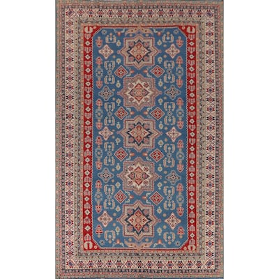 Blue Kazak Oriental Large Area Rug Handmade Wool Carpet - 9'8" x 15'7"