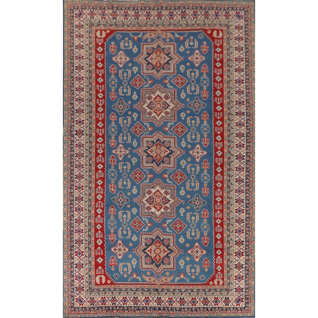 Blue Kazak Oriental Large Area Rug Handmade Wool Carpet - 9'8" x 15'7"