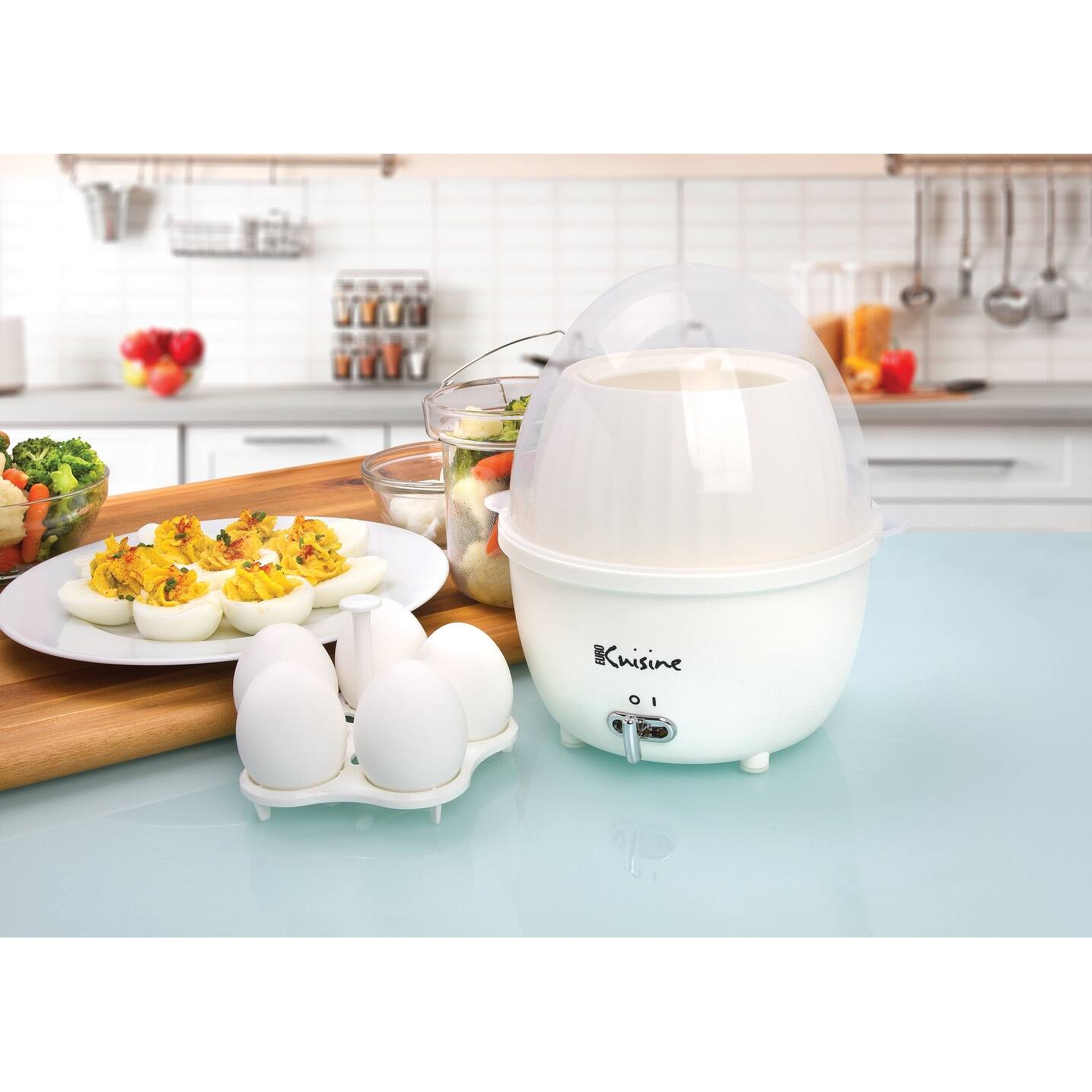 Euro Cuisine Electric Food Steamer and Egg Cooker On Sale Bed
