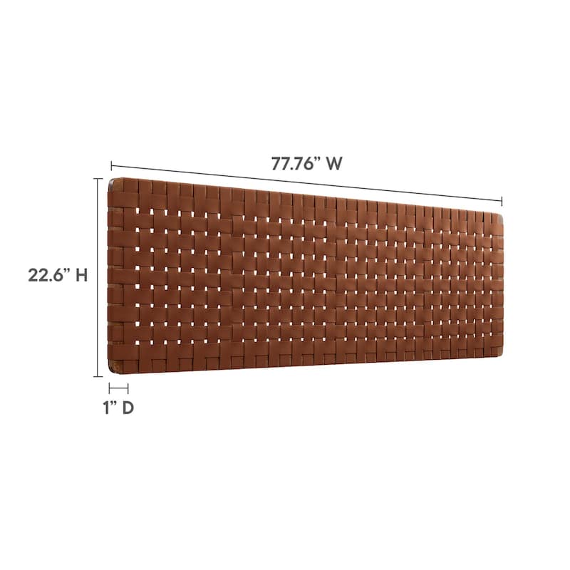 Sparta Wall-Mount Twin/Full/Queen/King Vegan Leather Weave Headboard