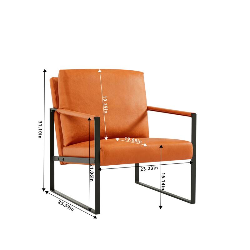 Homy Lin Living Room, Office or The Reception Area PVC Leather Accent arm Chair with Extra Thick Padded backrest