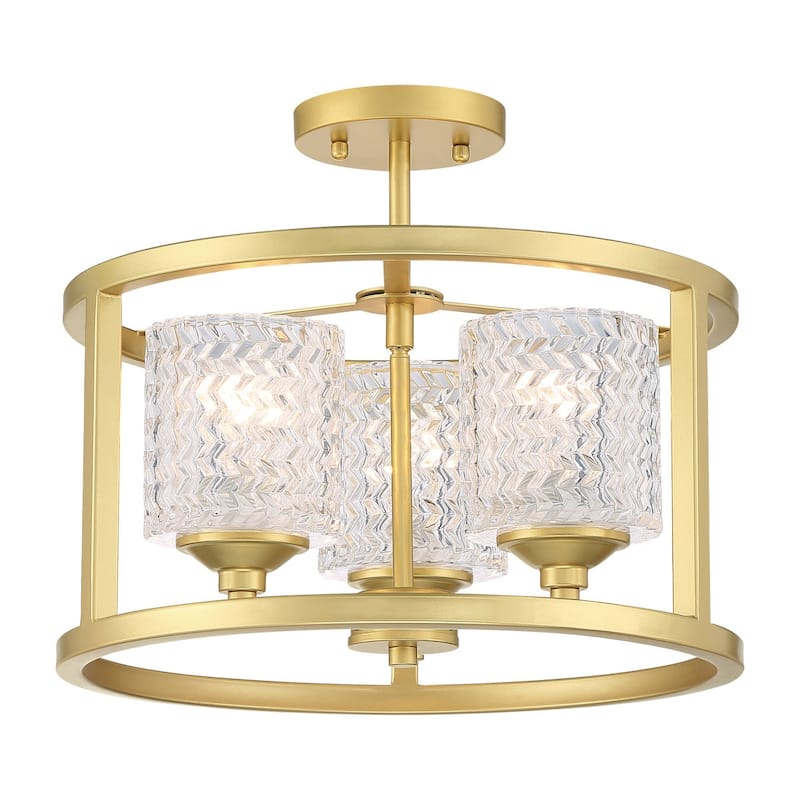 Moulins 3-light Modern Farmhouse Semi-Flush Mount Ceiling Lights with UL Certified - 15''