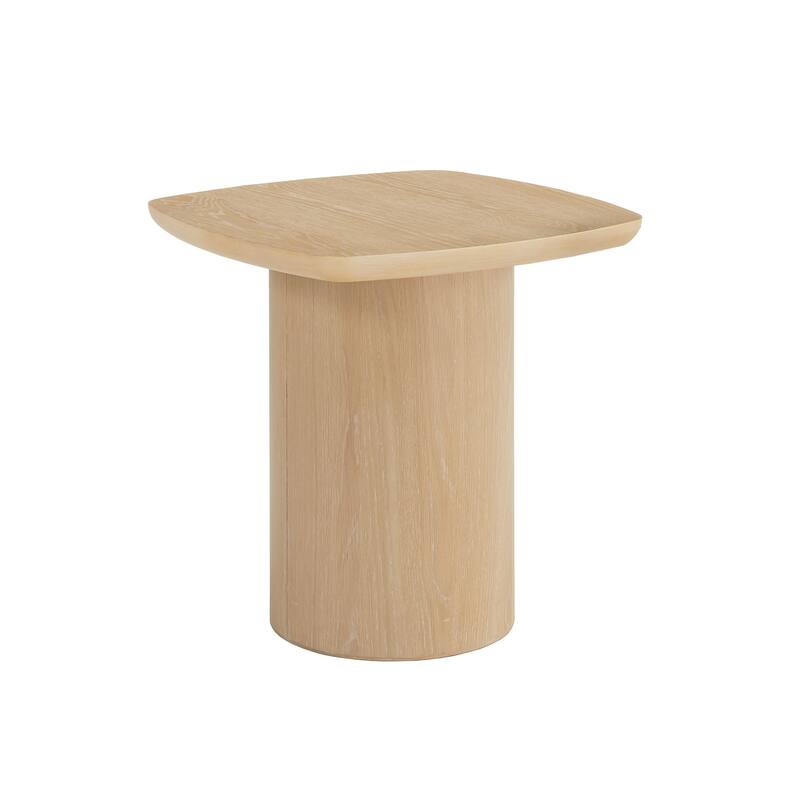 Edo Contemporary Oak-Finished Table with Sturdy Column Base by iNSPIRE Q Modern