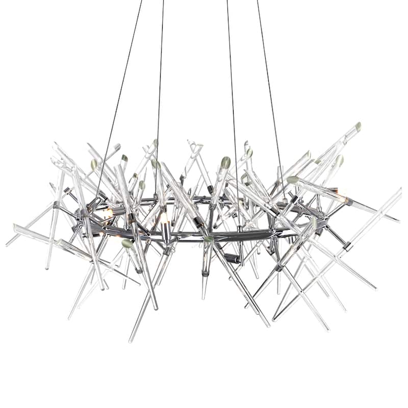Icicle 12 Light 43in Chrome Chandelier