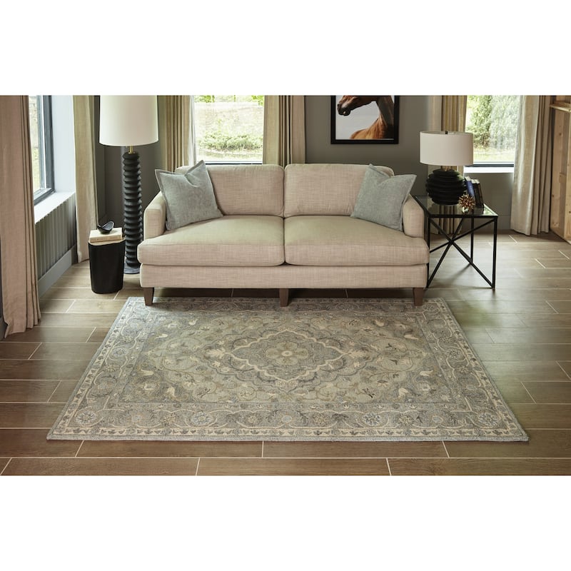 Momeni Tangier Hand Tufted Wool Traditional Medallion Area Rug