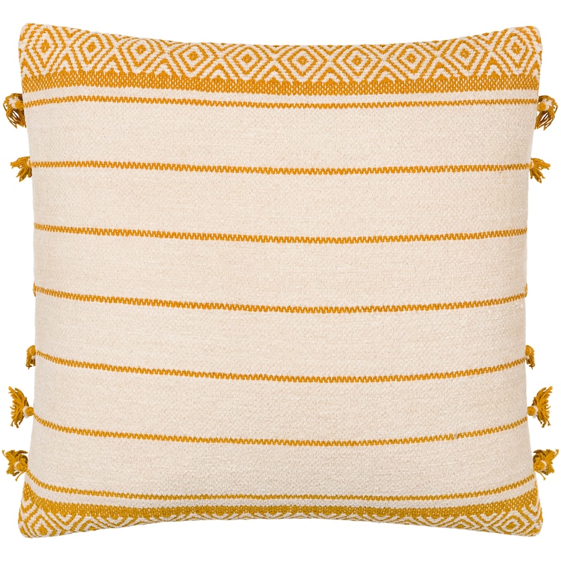 Monsey Striped Throw Pillow With Tassel Details