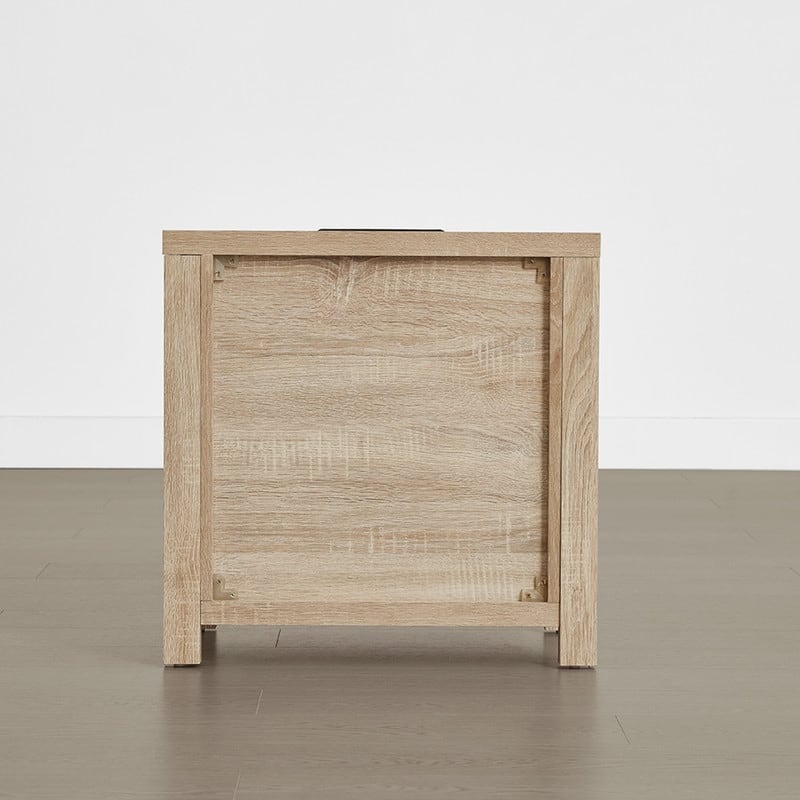 Spruce & Spring Scout Farmhouse Solid Wood Nightstand with 2 Drawers and Type-C, USB & 2 Power Outlets