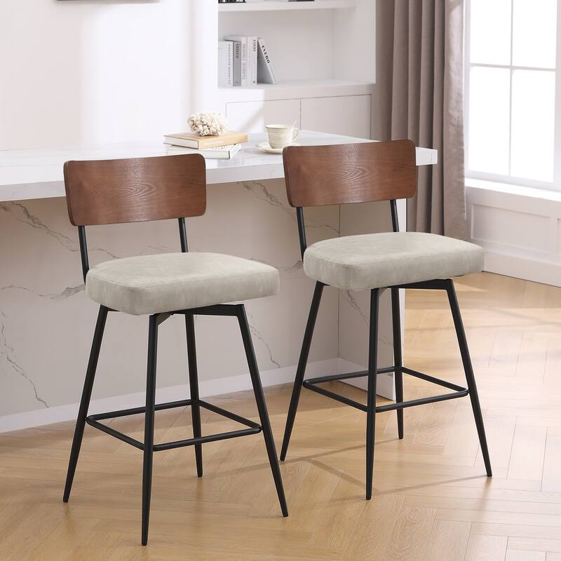 26"/ 29" Faux Leather Swivel Counter/ Bar Stools Set of 2/3