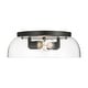 preview thumbnail 1 of 9, Golden Lighting 3602-14 CLR Duncan 2 Light 14" Wide Flush Mount Matte Black / Clear