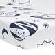 preview thumbnail 1 of 2, Lambs & Ivy Milky Way Blue/White Space/Galaxy Photo Op Cotton Fitted Crib Sheet