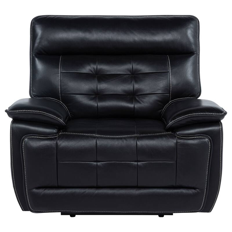 Hewitt Leather Upholstered Dual Power Recliner Chair Black