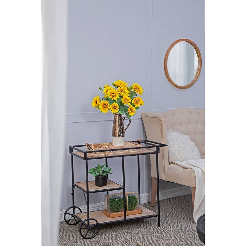 10.2 x 11 x 18.9"H Artificial Yellow Sunflower BushX9,4 Pack