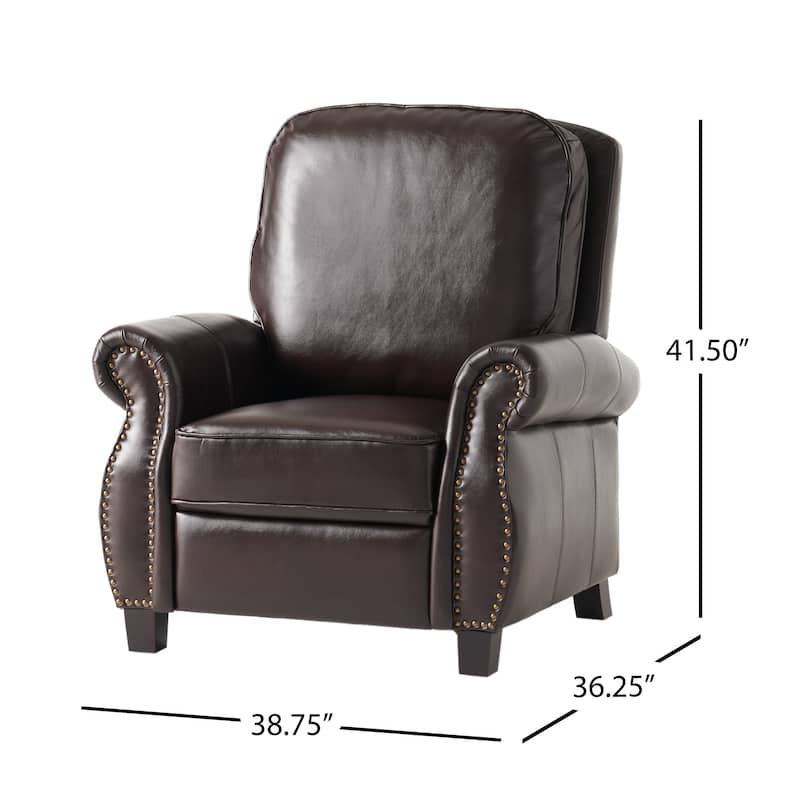 Neville 2-Tone PU Push Back Recliner by Christopher Knight Home