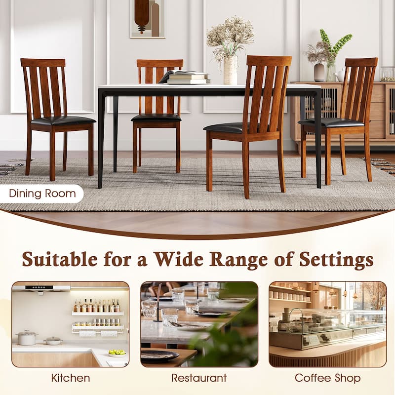 Gymax Dining Chairs Set of 2 Dining Room Chairs w/ PU Leather