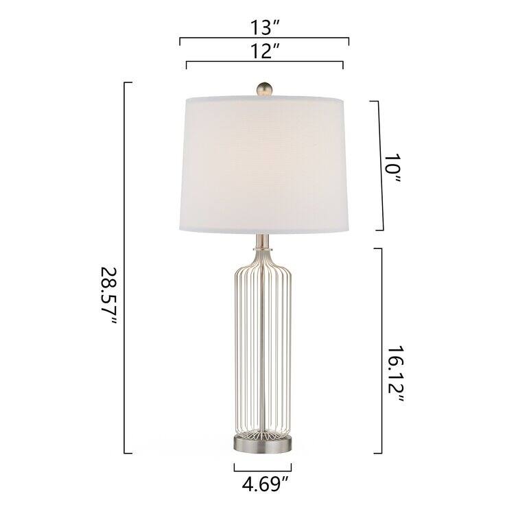 28.57" Metal line Table Lamp Set (Set of 2)