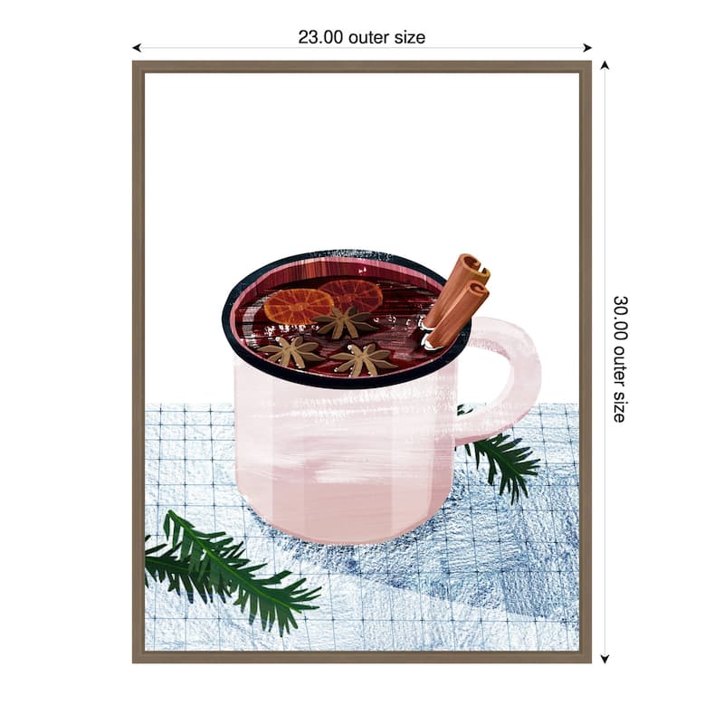 Mulled Wine by Goed Blauw (23 x 30 in.), Framed Canvas Wall Art Print - Sylvie Dark Gold
