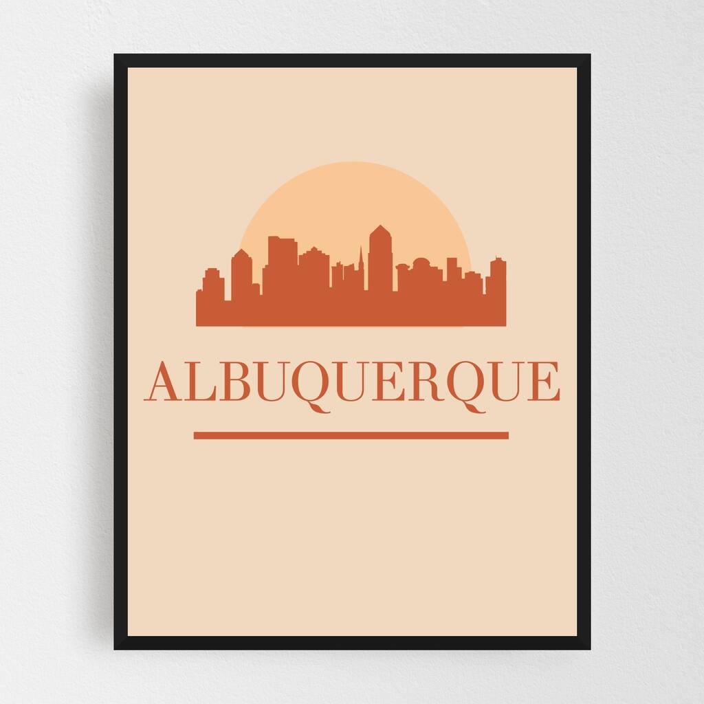 Albuquerque New Mexico City Cityscape Framed Wall Art Print