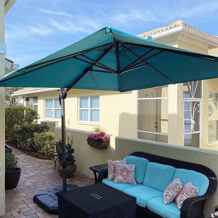 PURPLE LEAF 8 ft 360 Degree Rotation Patio Umbrella With Base