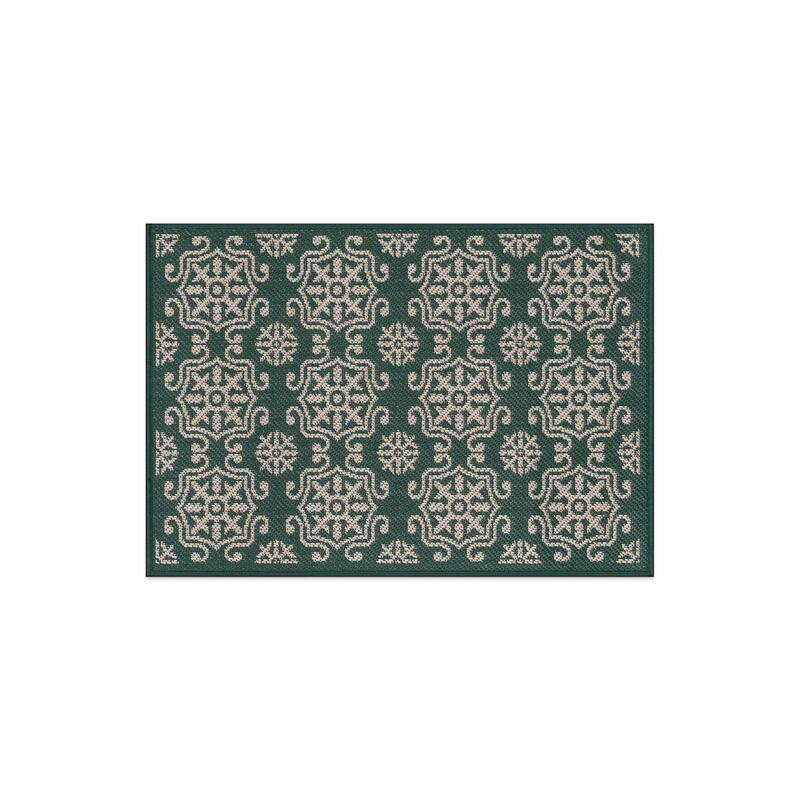 World Rug Gallery Transitional Geometric Textured Flat Weave Indoor/Outdoor Area Rug
