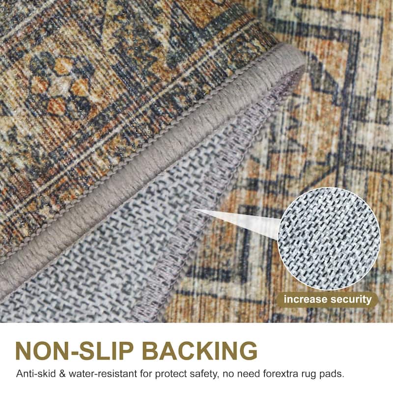 Mcow Low Pile Lightweight Non Slip with Gripper Accent Rug