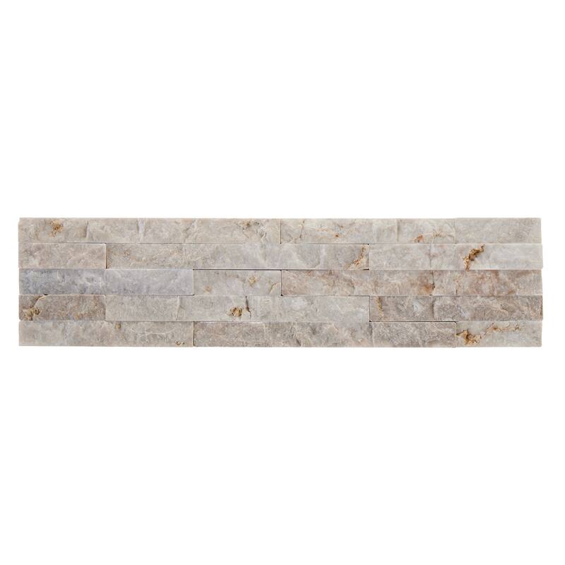 Slender Strip 3 in. x 12 in. Panel and 3 in. x 12 in. Corner Marble Wall Tile