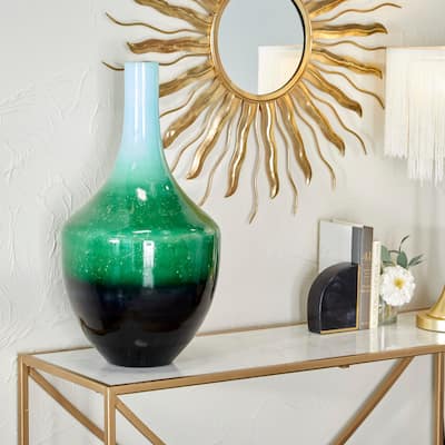 Green Glass Ombre Decorative Vase
