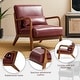 preview thumbnail 25 of 107, Glitzhome Set of 2 30.75"H Mid-Century Modern PU Leather Accent Armchairs with Rubberwood Frame - 25.75"L x 33.75"W x 30.75"H