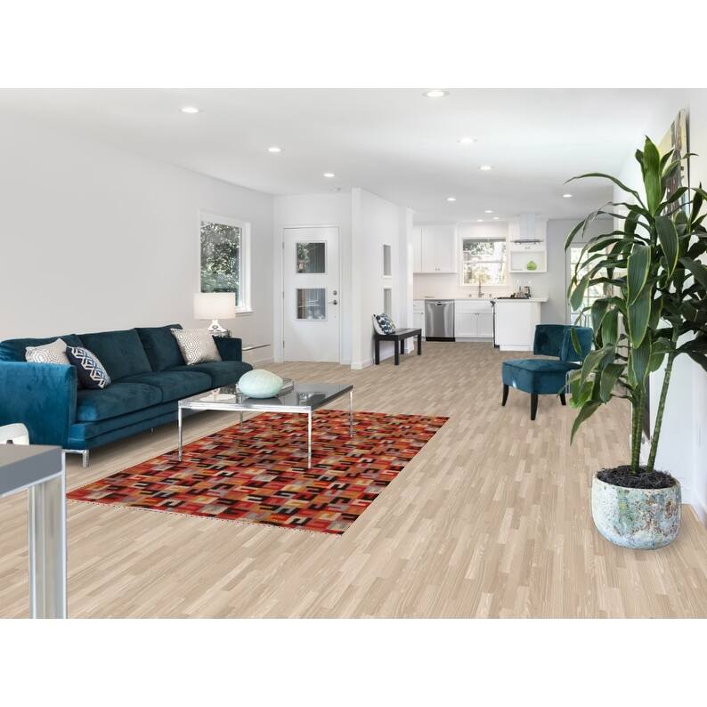 Hand Knotted Oriental 100% Wool Carpet Modern All-Over Red Gabbeh Area Rug - 7' 10'' X 4' 6''